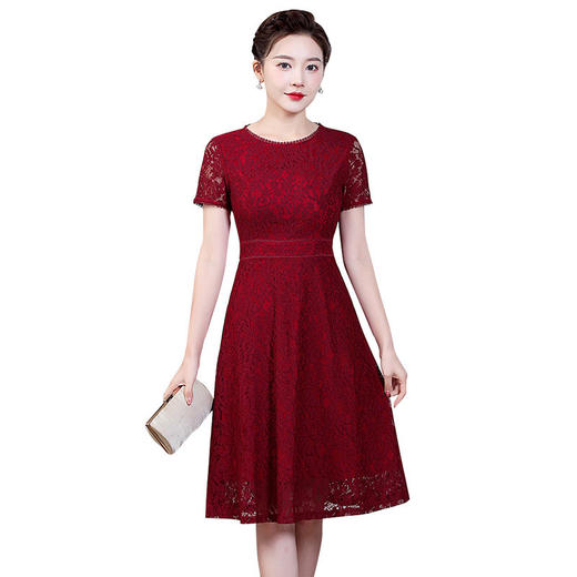上海旗袍厂ZY-Q5556夏装新款妈妈洋气蕾丝裙优雅气质大码女装婚宴裙子 商品图4
