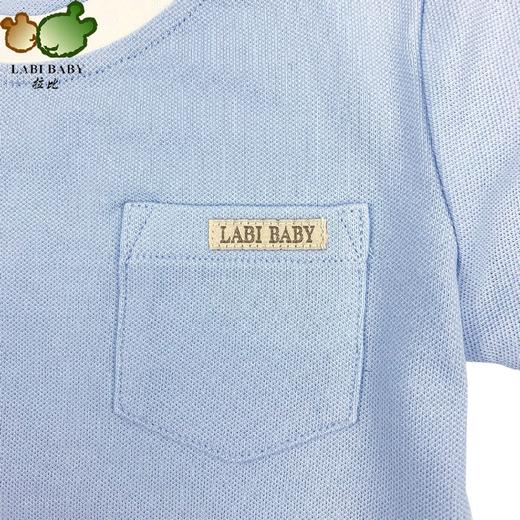 拉比-童衣类（夏）D0萌熊贴袋肩开衣天蓝 商品图2