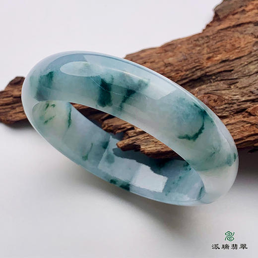派瑞翡翠 翡翠手镯 糯种 飘花 商品图1