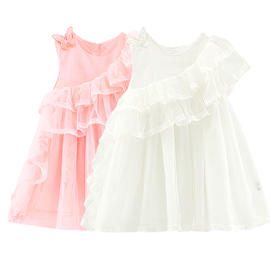 拉比-童衣类（夏）D0花语花边背心裙米白