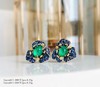 「繁花」祖母绿蓝宝石耳钉 商品缩略图1