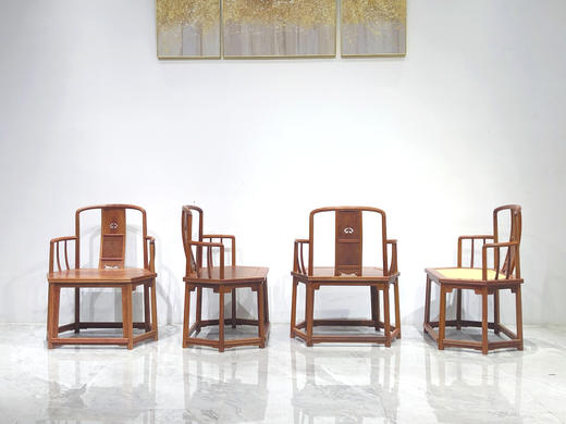 红桥红  家具严选  缅甸花梨（大果紫檀）【故宫款 六方形南官帽椅 】 商品图6