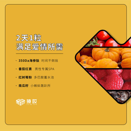 【保密发货男人心动糖、四盒起送LOFR口气珠】撩哎LOOUP心动糖马来西亚进口海参肽一盒一粒 商品图5