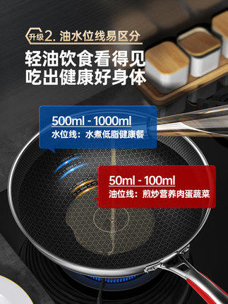 【中餐厅同款】康巴赫第五代蜂窝不粘锅炒锅不锈钢炒菜锅家用 商品图3