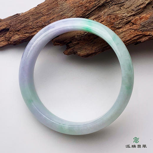 派瑞翡翠 翡翠手镯 糯种 紫色 绿色 商品图0