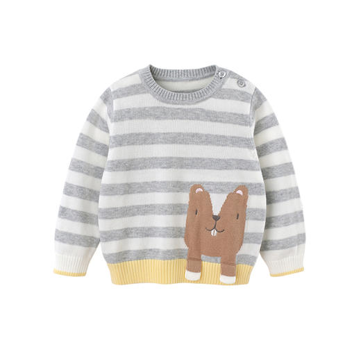 英氏-童衣类（秋）C9英毛圆领长套衣花灰 商品图0