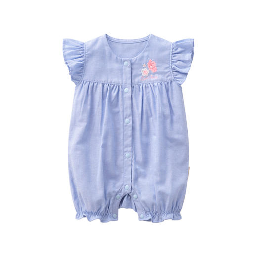 拉比-童衣类（夏）D0花语全开连体短袖衣玫瑰红 商品图1