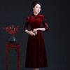 上海旗袍厂JC-JY216秋季新款 喜婆婆刺绣旗袍裙 连衣裙改良气质中长款妈妈裙子 商品缩略图4