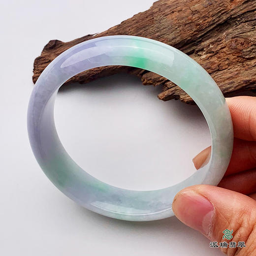 派瑞翡翠 翡翠手镯 糯种 紫色 绿色 商品图1