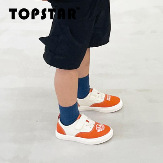 TOPSTAR韩国儿童帆布鞋男女童低帮魔术贴拼色软底鞋幼儿园室内鞋（特价款不退不换，介意者慎拍！）） 商品图3