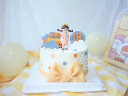 女孩款 成人礼可爱女孩 翻糖蝴蝶结 周岁蛋糕 商品图0