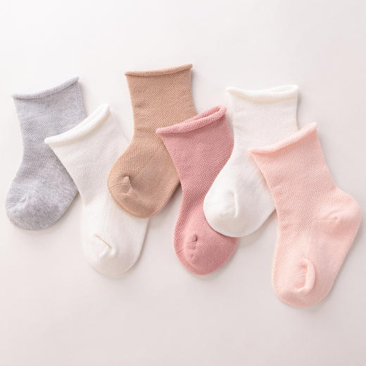 拉比-鞋袜类（春）D0网眼短袜3双装玫瑰红 商品图3