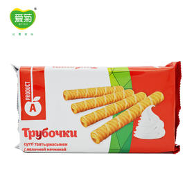 配奶油馅的华夫卷饼