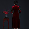 上海旗袍厂JC-JY216秋季新款 喜婆婆刺绣旗袍裙 连衣裙改良气质中长款妈妈裙子 商品缩略图5