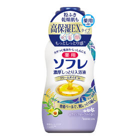 【日本直邮】巴斯克林 舒芙蕾入浴液沐浴露白色花香泡澡 480ML