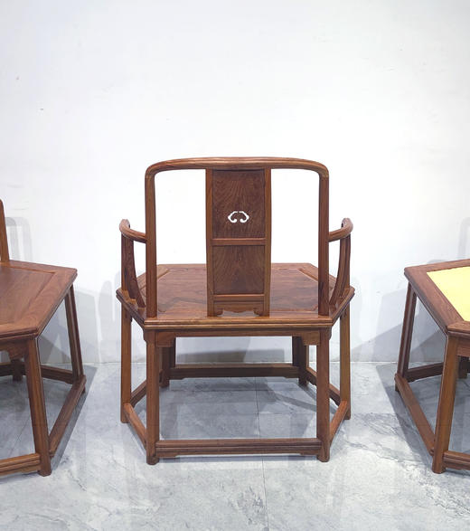 红桥红  家具严选  缅甸花梨（大果紫檀）【故宫款 六方形南官帽椅 】 商品图8