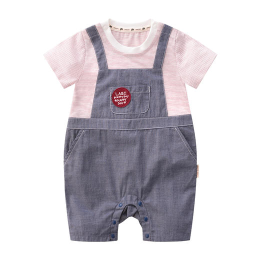 拉比-童衣类（夏）D0趣味假两件连体衣牛仔 商品图4