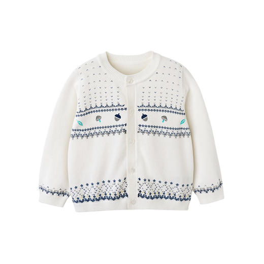 英氏-童衣类（秋）C9英毛短外套英氏白男 商品图0