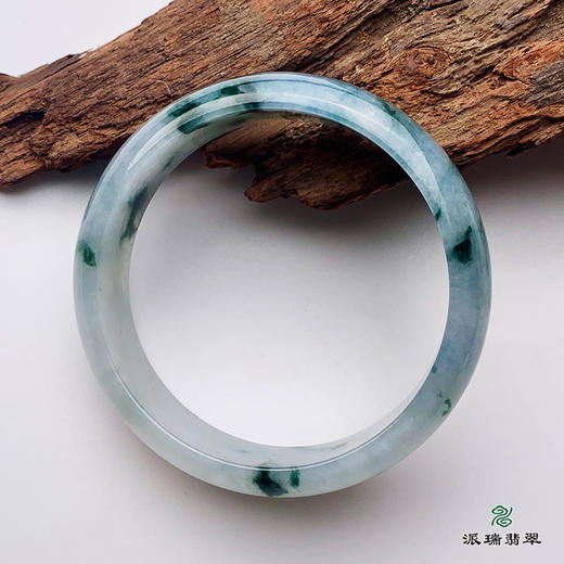 派瑞翡翠 翡翠手镯 糯种 飘花 商品图0