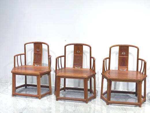红桥红  家具严选  缅甸花梨（大果紫檀）【故宫款 六方形南官帽椅 】 商品图4