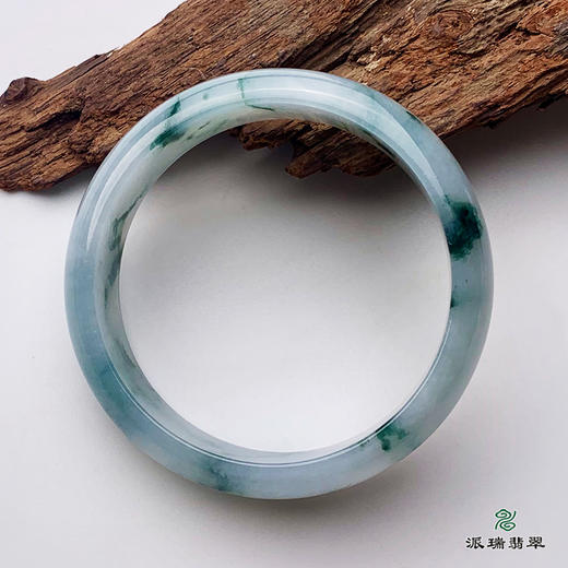 派瑞翡翠 翡翠手镯 糯种 飘花 商品图3