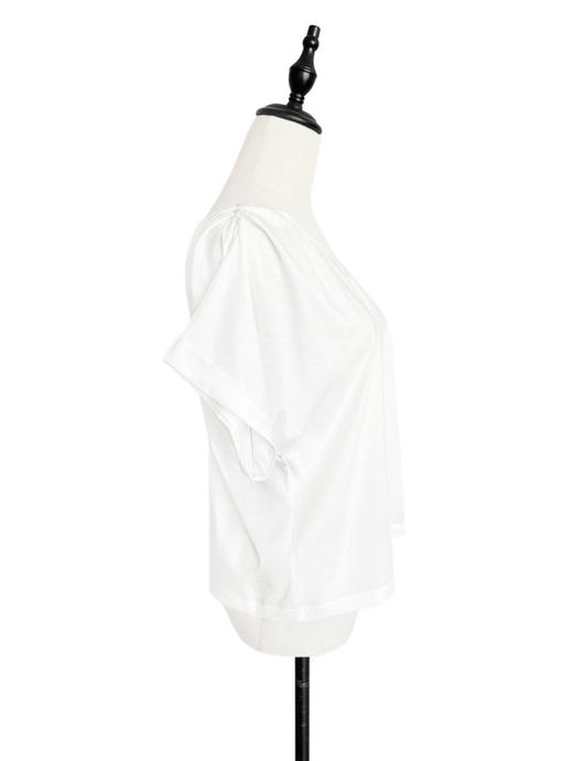 TYNVIE 单边短袖不对称T恤-白色 商品图3