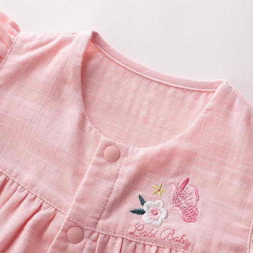 拉比-童衣类（夏）D0花语全开连体短袖衣玫瑰红 商品图2