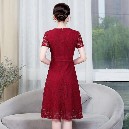 上海旗袍厂ZY-Q5556夏装新款妈妈洋气蕾丝裙优雅气质大码女装婚宴裙子 商品图3