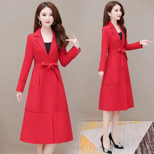 YWE-YX-H8810秋装新款修身收腰气质时尚长袖风衣外套 商品图0