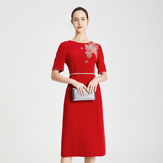 LB810斯尔丽瑟俪2021年夏季上新精致优雅女士烫钻礼服连衣裙 商品图0