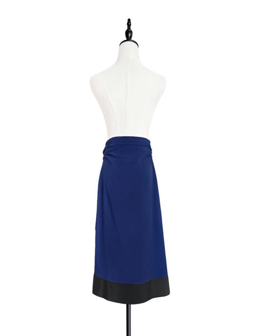 TYNVIE 不对称花边装饰裹身半身裙-藏青 商品图4