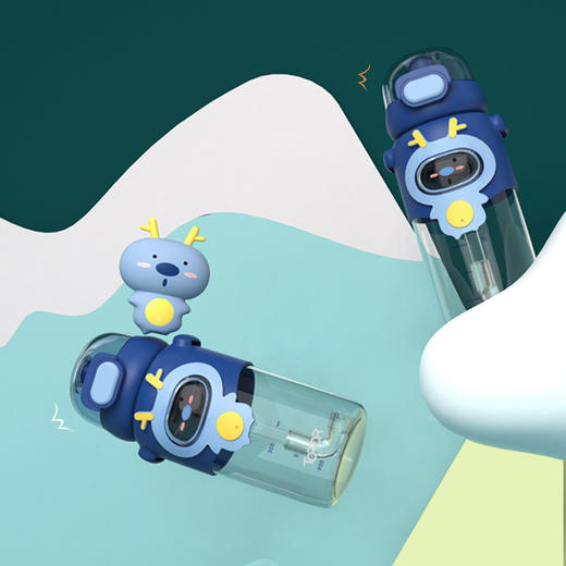 【儿童水杯】艾可思卡通塑料tritan吸管杯宝宝防摔大容量杯子 商品图1