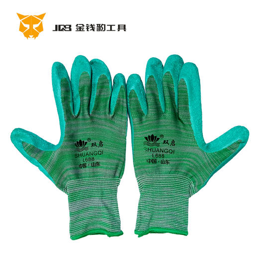 双启高弹涤纶平挂手套（绿） 商品图1