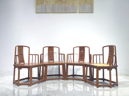 红桥红  家具严选  缅甸花梨（大果紫檀）【故宫款 六方形南官帽椅 】 商品图0