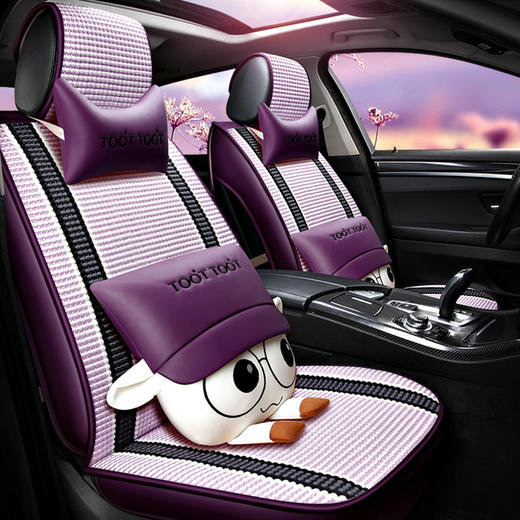 【汽车坐垫】夏季卡通冰丝汽车座套日产轩逸劲客天籁奇骏逍客坐垫全包围座椅套 商品图4