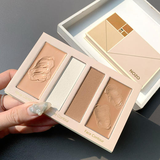【美妆个护
】nozo四色高光修容盘遮瑕鼻影粉提亮阴影侧影两用组合三合一体盘 商品图1