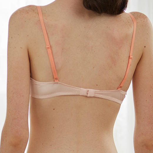 FREELASS弗利少女桔粉色刺绣小胸内衣法式超薄无钢圈平胸文胸 商品图2