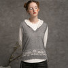 famecoco范可儿女士马甲背心秋v领无袖提花宽松羊毛马夹D216CA300 商品缩略图2