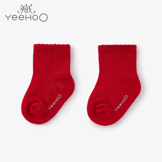 英氏-鞋袜类（春）C9英针薄袜 RD013新年红 13CM 商品图0