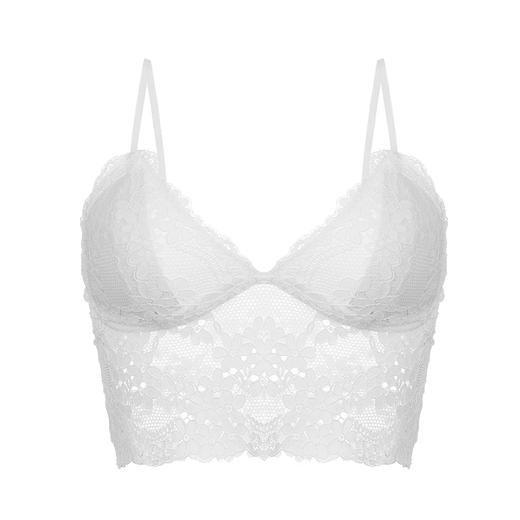 法式内衣女士无钢圈可拆卸胸垫胸罩蕾丝美背少女文胸套装吊带薄款 商品图3