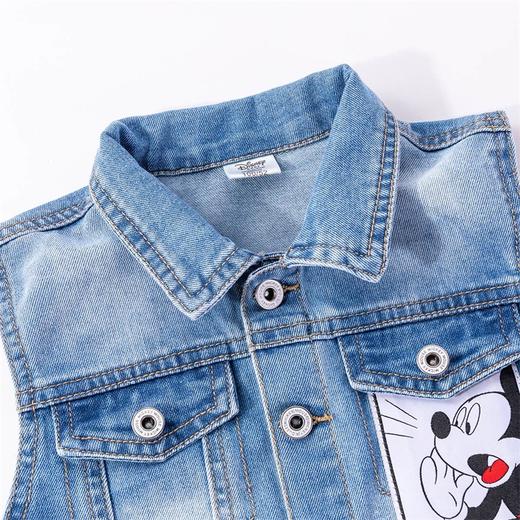 迪士尼男女童春秋时尚休闲牛仔马甲坎肩背心小外套 商品图11