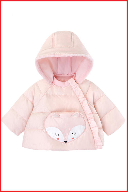 英氏-童衣类（冬）C9英羽短帽外套 英氏粉 商品图4