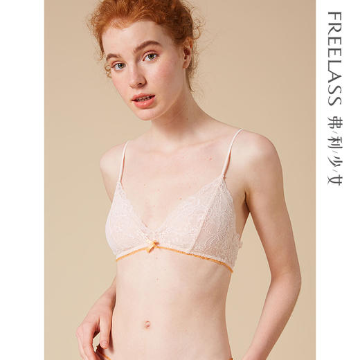 弗利少女法式小胸内衣女细肩带蕾丝三角杯无钢圈性感胸罩美背文胸 商品图2