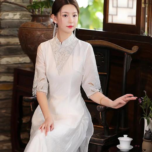 YFN21127禅服女夏中国风禅意女装收腰显瘦气质长裙日常古风裙子复古连衣裙 商品图1