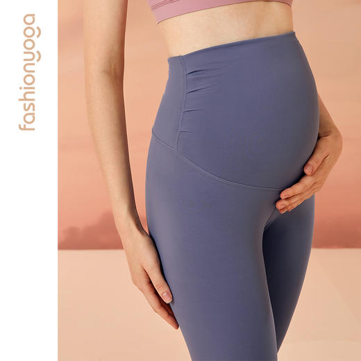 FC10970凡圣瑜伽裸感舒适压褶孕妇裤显瘦外穿弹力高腰紧身瑜伽裤 商品图4