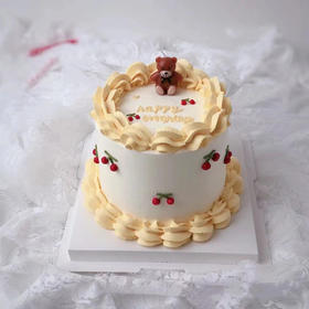 狮子家-复古手绘 樱桃生日蛋糕 纪念日蛋糕 聚会 仪式感必备