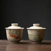 【铭道尚品】【蜜色2号单盖碗/柿子菊花草屋】口径8.3cm 高8.5cm 容量150ml 复古草木灰色釉陶瓷手抓盖碗茶杯单个家用功夫茶具中式泡茶碗 商品缩略图5