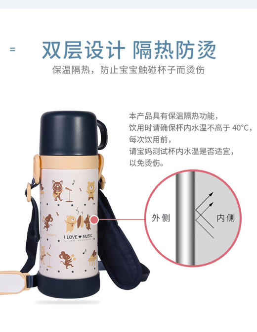 Richell利其尔2020不锈钢双盖保温杯 490ml 商品图10