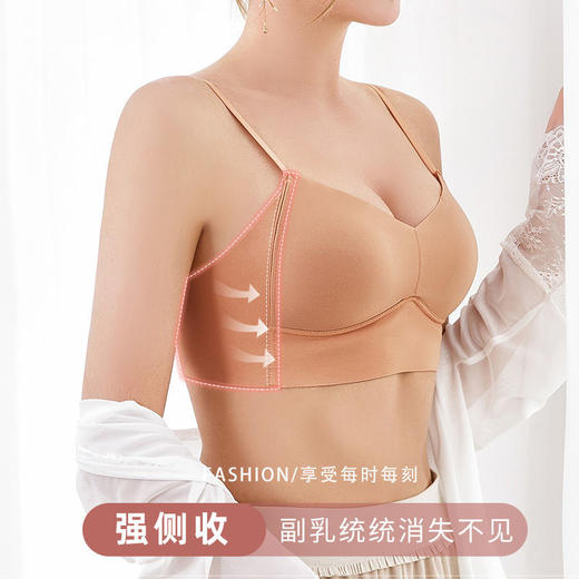 黛唯梵无钢圈内衣女小胸聚拢防下垂文胸薄款光面舒适透气聚拢文胸 商品图2