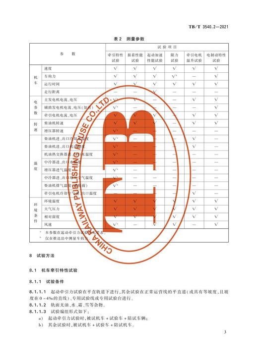 15113.6363 内燃机车牵引热工性能试验方法 第2部分：运行试验 TB/T3540.2-2021 商品图5